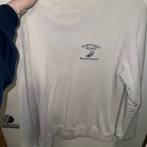 John Galt Nantucket Island White Sweatshirt